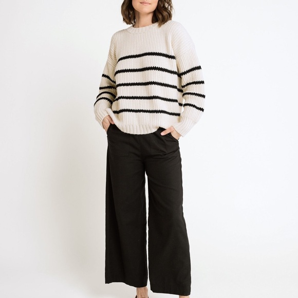 Laude The Label Field Sweater in Cream and Black Stripe - Picture 3 of 10